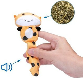 Produktbild von nobleza Katzen Spielzeug Plüsch Giraffe mit Katzenminze