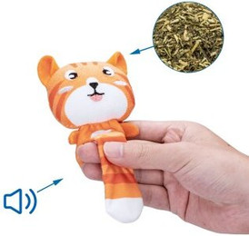 Produktbild von nobleza Katzen Spielzeug Plüsch Katze mit Katzenminze