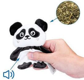 Produktbild von nobleza Katzen Spielzeug Plüsch Panda mit Katzenminze