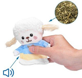 Produktbild von nobleza Katzen Spielzeug Plüsch Schaf mit Katzenminze