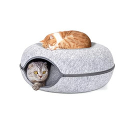 Produktbild von Nobleza Katzenhöhle Donut Tunnel aus Filz mit waschbarem Kissenbezug