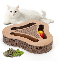 Produktbild von nobleza Kratzbrett Katzen kratzbrett mit Minze 3 in 1 Wellpappe Kratzmatte Katze