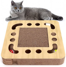 Produktbild von nobleza Kratzpappe Katzen kratzbrett mit Minze 3 in 1 Wellpappe Kratzmatte Katze