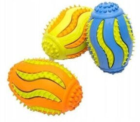 nobleza Latex-Gummiball für Hunde – Robustes Kauspielzeug mit Noppenstruktur | 8,5 cm | In 3 Farben (Orange, Grün, Blau) grün – Bild 1 von 3