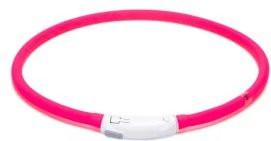 Produktbild von nobleza LED-Hundehalsband aus flexiblem Silikon – Zuschneidbar, Leicht, 3 Leuchtmodi rot