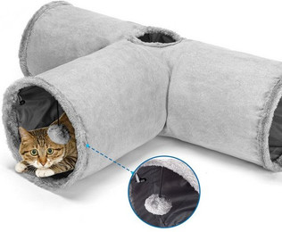 Produktbild von Nobleza T-förmiger Katzentunnel aus Wildleder