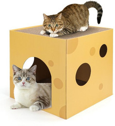Produktbild von nobleza Tierhaus Katzenhaus mit Katzenminze und Kratzpappe