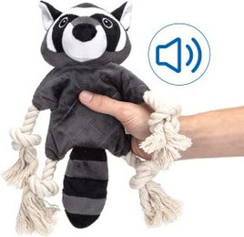 Produktbild von nobleza Waschbär mit Sound Hundespielzeug Seil