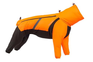Produktbild von Non-Stop Dogwear Fjord Regenmantel Overall Reflektierend Orange-Schwarz - 1 Stk.