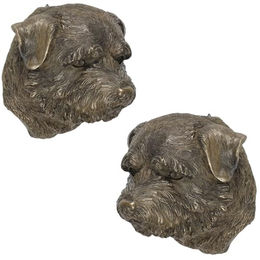 Norfolk Terrier I - Hundestatue, hängende Büste, braun – Bild 1 von 9