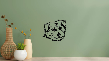 Produktbild von Norfolk Terrier Kopf Wandtattoo Wandbild Wandsticker Wandaufkleber Wanddekoration