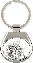 Produktbild von Norwegian Forest Cat - keychain with a cat, keychain with a print, personalized pendant from the Art-Dog brand silber