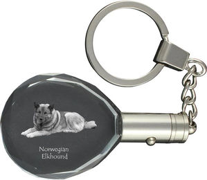 Produktbild von Norwegischer Elchhund, Norsk Elghund, Grauer Norwegischer Elchhund - AnhÃ¤nger mit einem Foto eines Hundes, Kristall-SchlÃ¼sselring in einer Geschenkbox, ein einzigartiges Geschenk von Art-Dog transparent