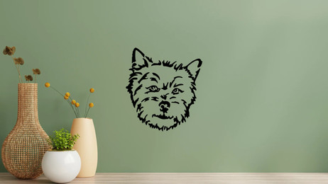 Produktbild von Norwich Terrier Kopf Wandtattoo Wandbild Wandsticker Wandaufkleber Wanddekoration