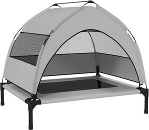 Novzep Hundebett Hundeliege Outdoor Dach, Erhöhtes Hundebett für mittelgroße Hunde, mit Stahlrahmen, 76x61x70cm – Bild 1 von 5