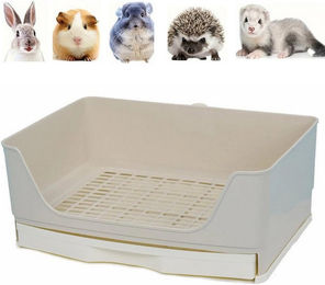 Produktbild von Novzep Katzentoilette Groß Kaninchen Toilette Ecke mit herausnehmbarer Schublade, Hasentoilette Haus Kaninchen Käfig Katzentoilette