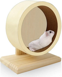 Produktbild von Novzep Kleintierklettergerüst Hamsterrad, Laufrad aus Holz für Kleintiere, Laufrad für Hamster