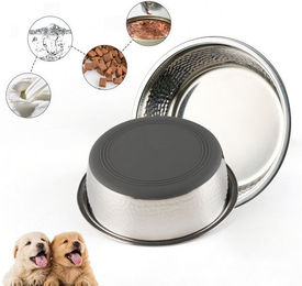 Produktbild von NUODWELL Futternapf 2 Stück Edelstahl mit rutschfestem Silikonboden