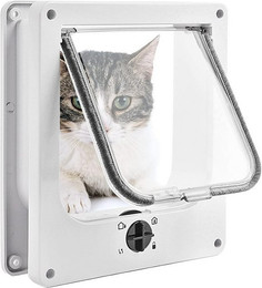 Produktbild von NUODWELL Katzenklappe mit 4-Wege-Drehverschluss und wetterfester Bürste
