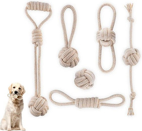 Produktbild von NUODWELL Kauspielzeug 6 Stück Hundespielzeug Seil aus Baumwolle