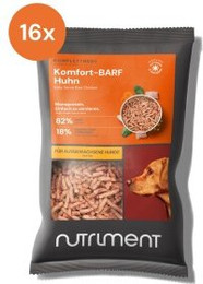 Produktbild von Nutriment Komfort-BARF Menü Huhn, Spinat & Erbsen 16x1 kg