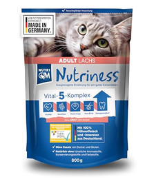 Produktbild von NutriQM Nutriness Adult Trockenfutter Lachs - 5 x 800 g