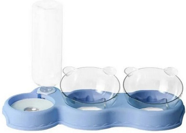 Produktbild von NUXIE Dreifacher Katzennapf mit Wasserspender 3-in-1 Futterstation - 0,5 l