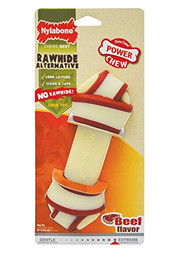 Produktbild von Nylabone Rohhaut-Alternative Knotenknochen Rindfleischgeschmack für große Hunde - 1 Stk.