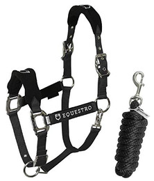 Produktbild von Nylonhalfter mit Führleine für Pferde PONY Schwarz