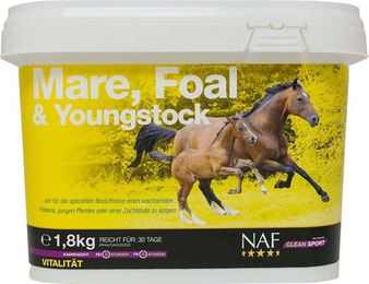 Produktbild von NAF Mare, Foal & Youngstock Mineralfutter Pulver für Pferde 1,80 kg