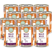 Produktbild von NAF Nassfutter Wild Stückchen in Sauce Hypoallergen für alle Altersstufen 4800g