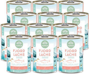 naftie Bio Fjord Lachs Stückchen in Sauce für Senior Katzen 4800g – Bild 1 von 4