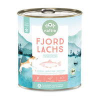 Produktbild von naftie Bio Fjord Lachs Stückchen in Sauce für Senior Katzen 4800g