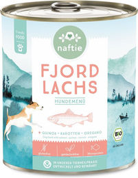 naftie Bio Fjord Lachs Stückchen in Sauce für Senior Katzen 800g – Bild 1 von 3