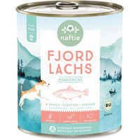 Produktbild von naftie Bio Fjord Lachs Stückchen in Sauce für Senior Katzen 800g
