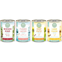 Produktbild von naftie Bio Fleischmenüs Nassfutter Senior Probierpaket 4 Dosen à 1000g
