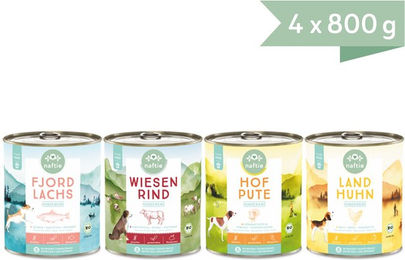 naftie Bio Fleischmenüs Testpaket für Senior Hunde 3200g – Bild 1 von 2