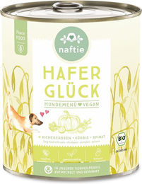 Produktbild von naftie Bio Hafer Glück Vegan Nassfutter Stückchen in Sauce Hypoallergen für alle Altersstufen 800g