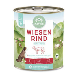 naftie Bio Hundefutter Senior Wiesen Rind Stückchen in Sauce 4800g – Bild 1 von 3