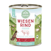 Produktbild von naftie Bio Hundefutter Senior Wiesen Rind Stückchen in Sauce 4800g