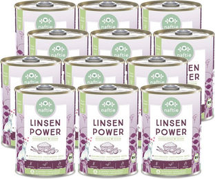 naftie Bio Linsen Power Nassfutter Stückchen in Sauce Hypoallergen für alle Altersstufen 4800g – Bild 1 von 4