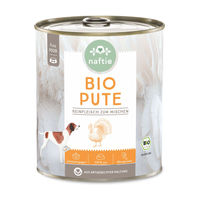Produktbild von naftie Bio-Pute Nassfutter Stückchen in Sauce Hypoallergen für alle Altersstufen