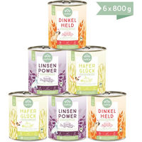 Produktbild von naftie Bio Veganes Nassfutter Mischpaket Hypoallergen Ohne tierisches Protein für alle Altersstufen 12 x 400g