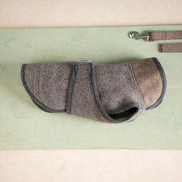 nahtur-design Hundemantel Loden aus 100% Schurwolle wasserabweisend in Grau oder Braun – Bild 1 von 1