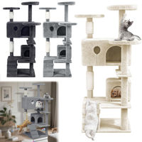 Produktbild von NAIZY Kratzbaum für Katzen 130 cm Beige mit Sisalpfosten und Katzenhöhle