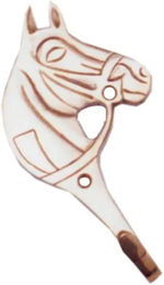 Nandan Haken Kopf Pferd flach aus Holz in Beige – Bild 1 von 1