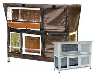 nanook Bommel Wetterschutz Schutzhülle für Kaninchen- und Meerschweinchenställe aus Nylon in Braun, 123 x 51 x 91 cm – Bild 1 von 11