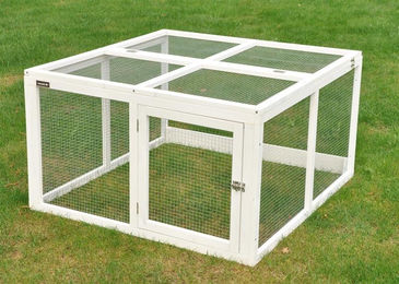 Nanook Freilaufgehege Erweiterung für Hasenstall Jumbo für Kaninchen und Meerschweinchen Weiss 96x100x55 cm – Bild 1 von 5