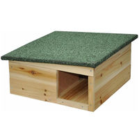 Produktbild von Nanook Igelhaus aus Holz mit klappbarem wetterfestem Dach für die Überwinterung 40 x 40 x 19 cm