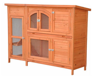Nanook Kaninchenstall XL Kleintierstall aus Holz in Natur Braun 145 x 108 x 48 cm – Bild 1 von 9